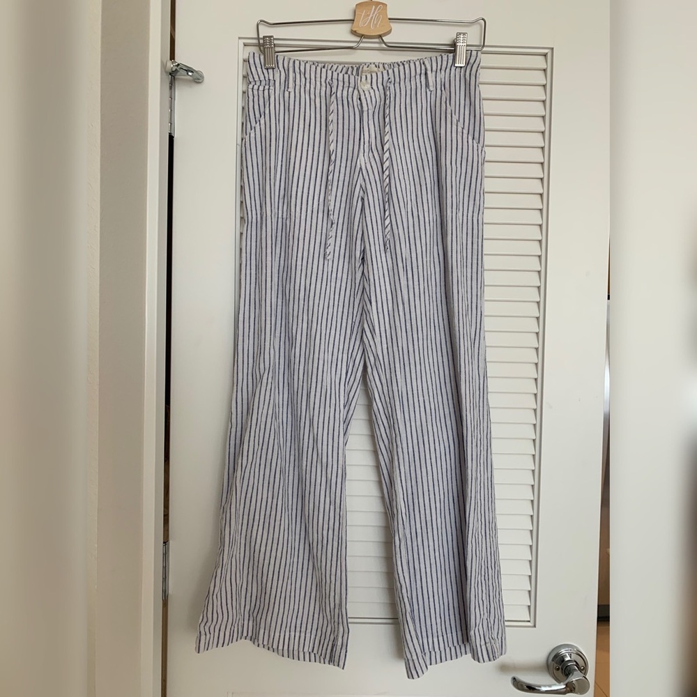 Stripped linen pants